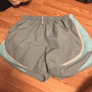 blueish grey running shorts